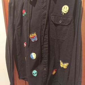Eighty Eight Black Embroidered Men's Shirt